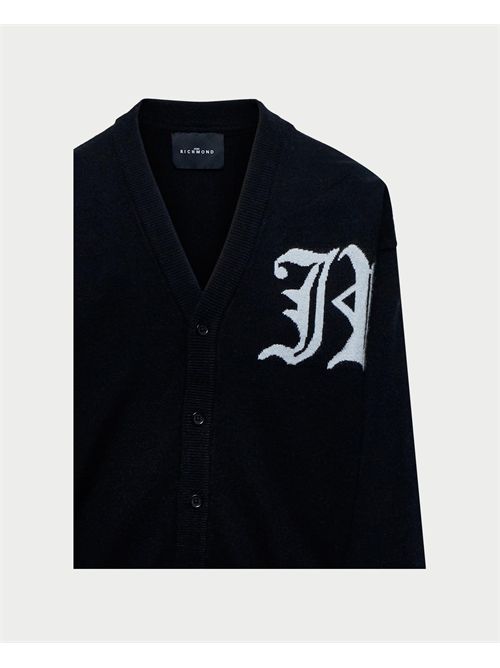 John Richmond children's cardigan with intarsia logo JOHN RICHMOND | RBA25012CDBLACK